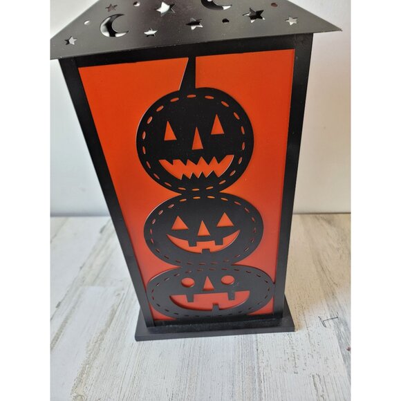 Large Halloween Lantern led pumpkin metal home decor light up - Picture 10 of 11